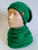 Súprava čiapka a nákrčník - zelená 