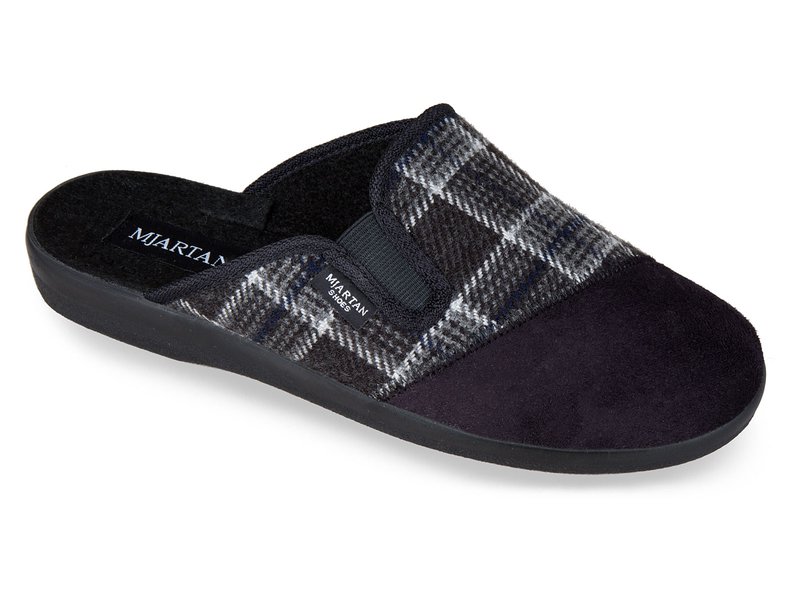 Pánske papuče Mjartan s gumičkou- čierne k10