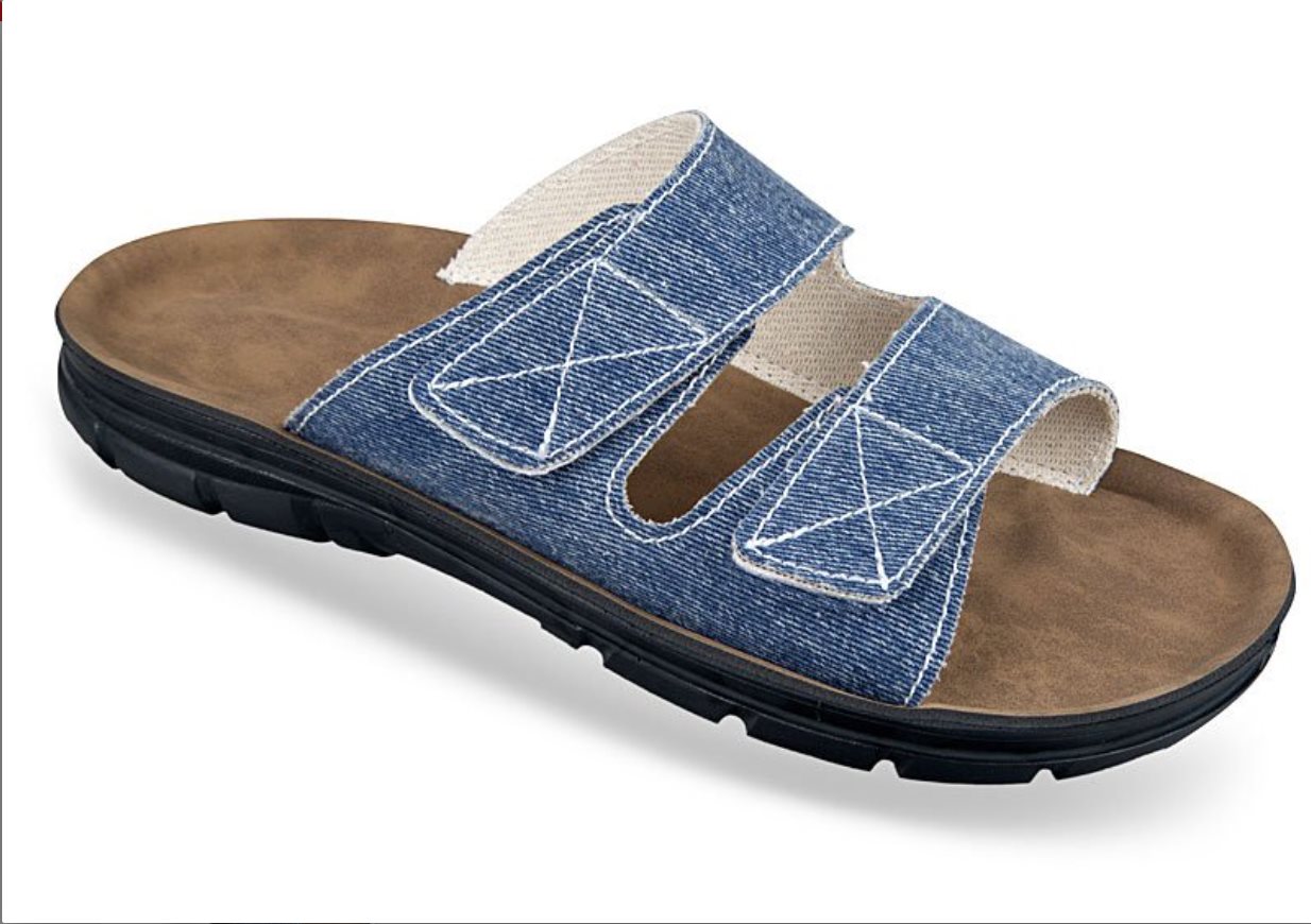 Pánske papuče Mjartan so suchým zipsom- modré