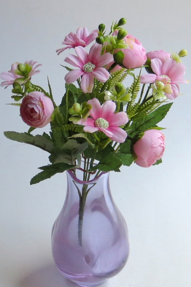 Kvety umelé- kytička ružová