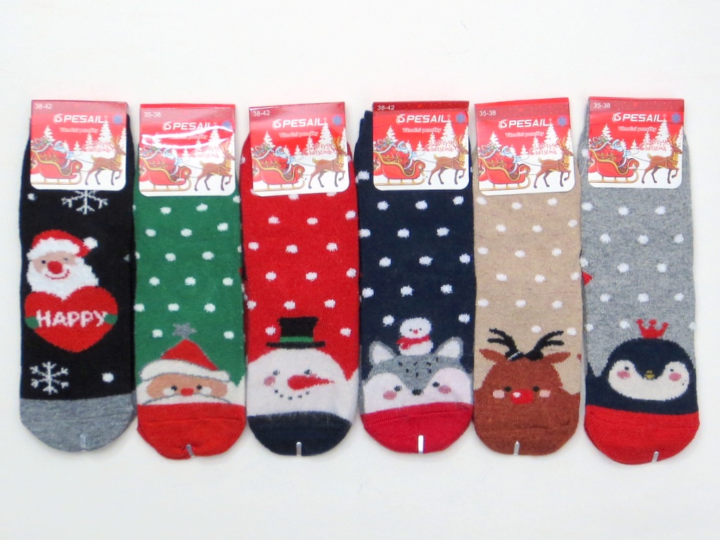Detské veselé ponožky- vianočné