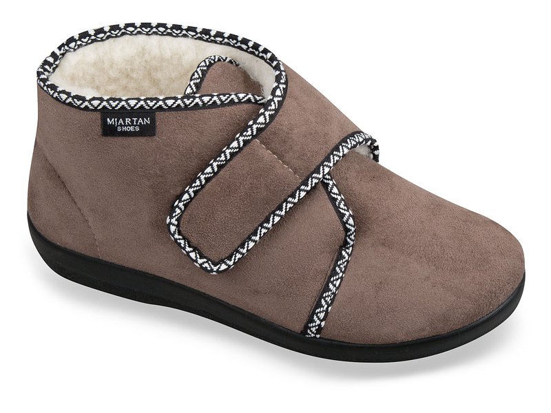 Dámske celé uzavreté zateplené papuče na suchý zips - X07 