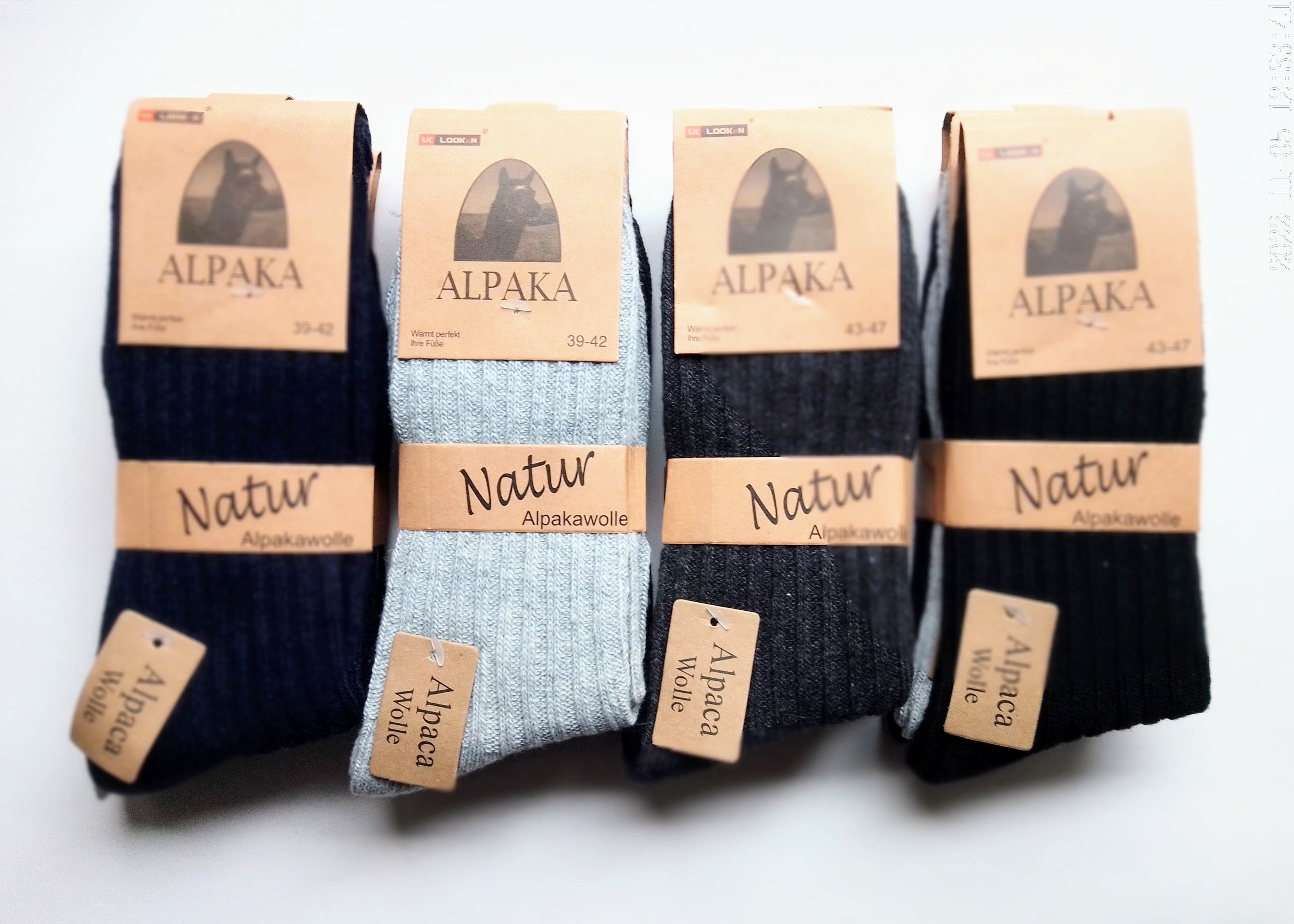 Pánske vlnené ponožky Alpaka Natur  3 páry