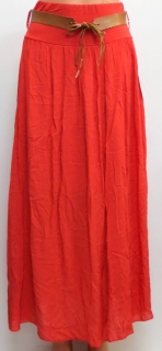 Letná sukňa dlhá hladká - červená