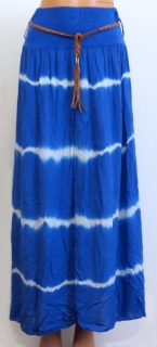 Letná sukňa dlhá vlnky - královská modrá