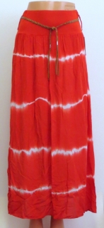 Letná sukňa dlhá vlnky - červená