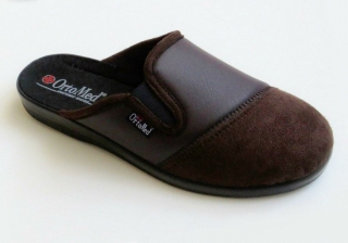 Pánske papuče Mjartan s gumičkou- hnedé