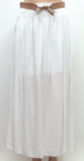 Dlhá letná sukňa s vreckami- biela