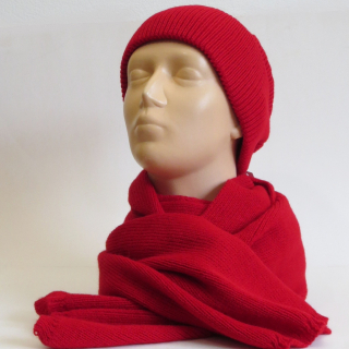 Súprava čiapka a šál - červená 